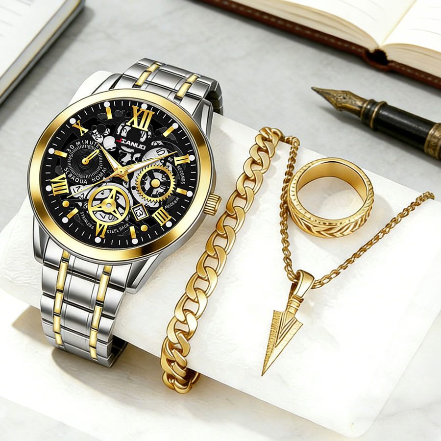 Smartwatch Ring Watches - Business Luxury Men's Steel Band Watch