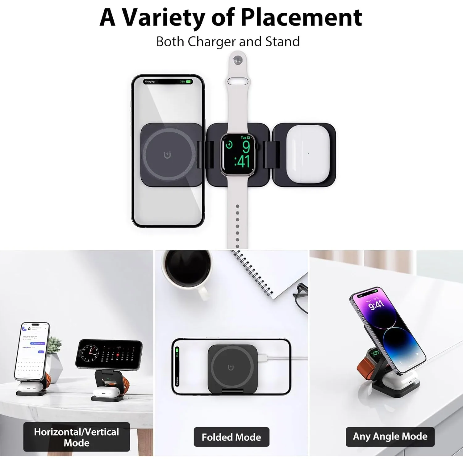 Foldable 3 in 1 Fast Wireless  - Watch 7 Smartwatch Iphone ulasan dan harga