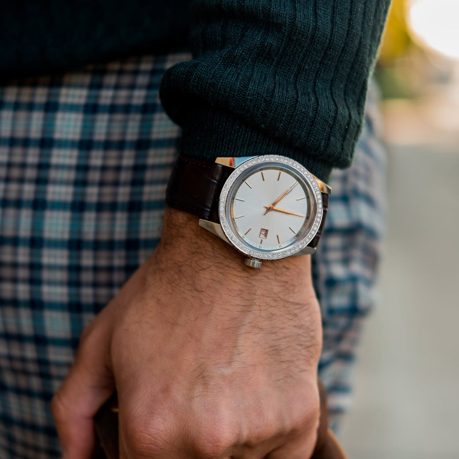 Premium Alloy Diamond-Inlaid B - Smartwatch Ring Watches ulasan dan harga