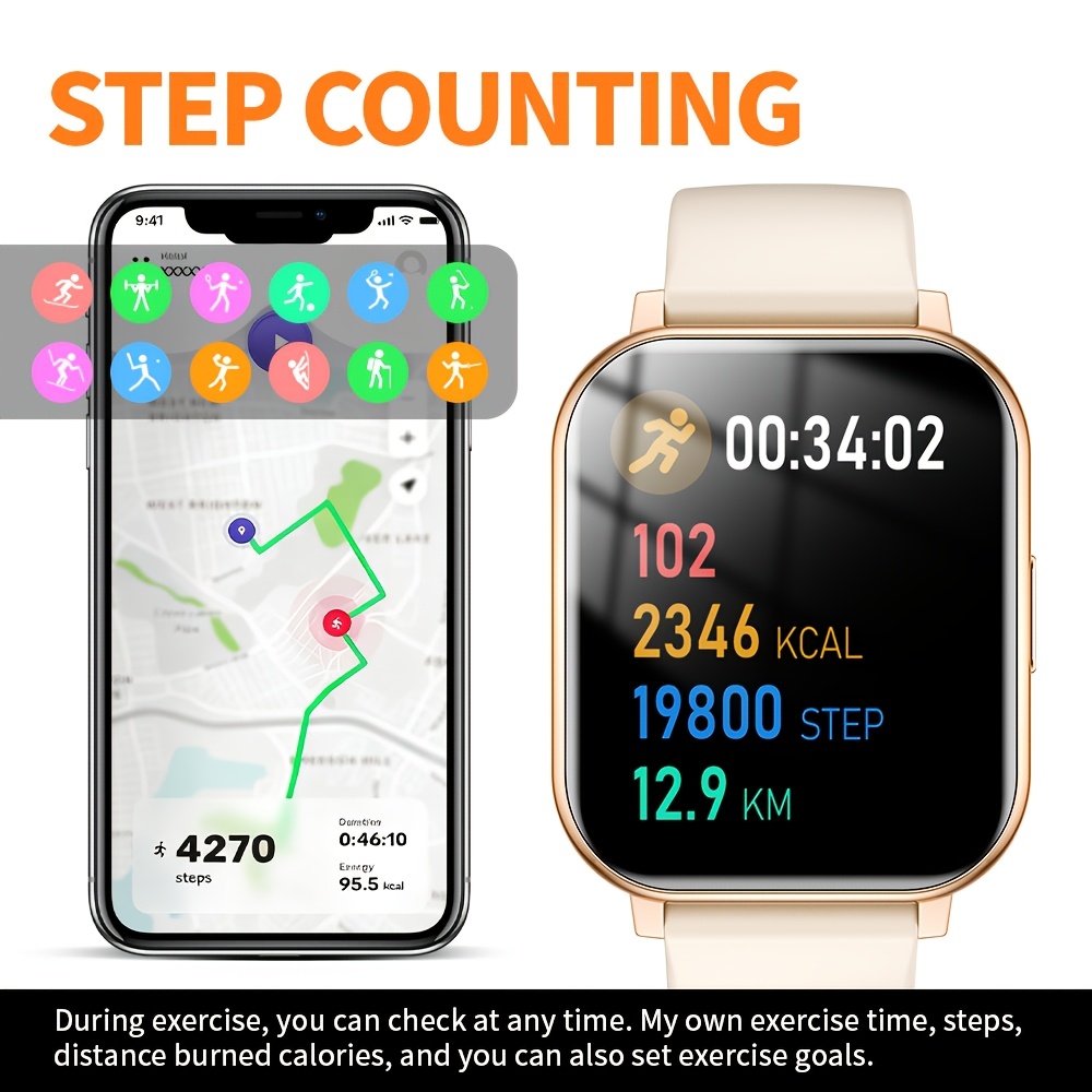 1.83-Inch HD Square Screen/Wir - Smartwatch Watches Wallpaper ulasan dan harga