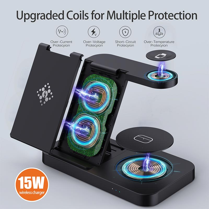 4 in 1 Foldable Wireless Charg - Watch 7 Smartwatch Iphone ulasan dan harga