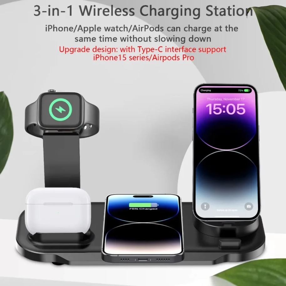 7 in 1 Wireless Charger Stand  - Watch 7 Smartwatch Iphone ulasan dan harga