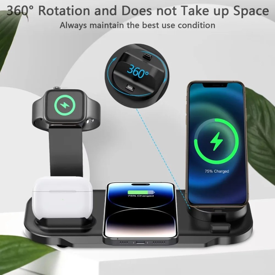 7 in 1 Wireless Charger Stand  - Watch 7 Smartwatch Iphone ulasan dan harga