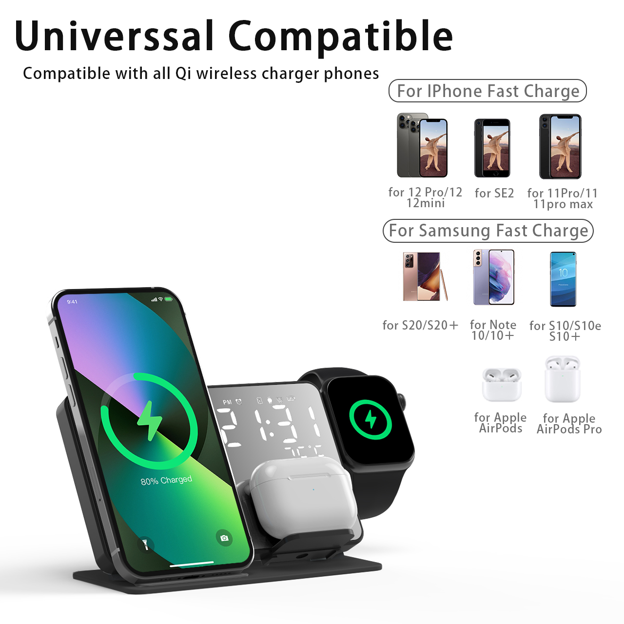 3 in 1 Wireless Charger For iP - Watch 7 Smartwatch Iphone ulasan dan harga