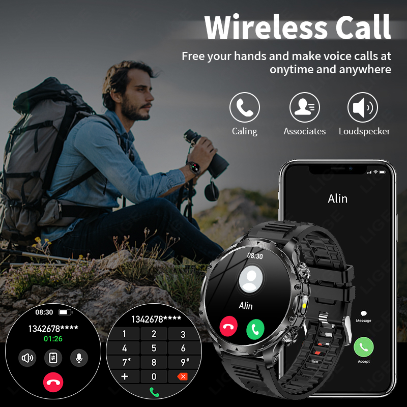 LIGE Smartwatch Military Men 1 - Timex Watches Smartwatch ulasan dan harga