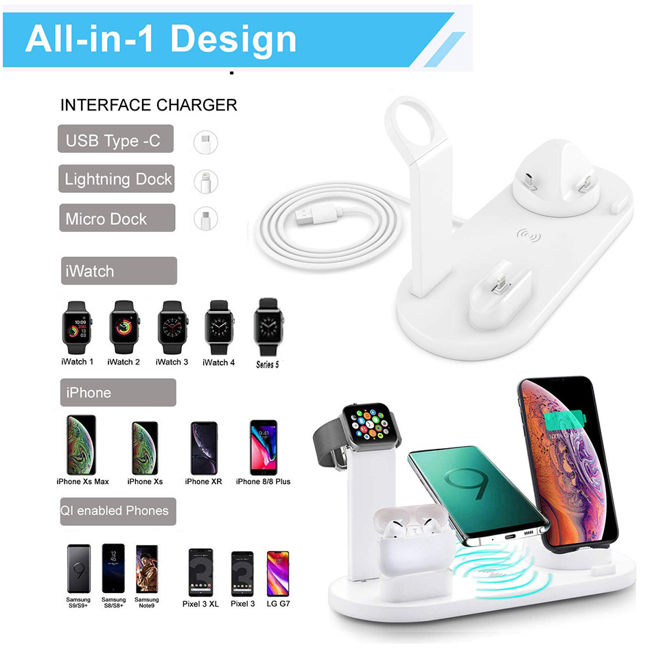 7 in 1 Wireless Charger Stand  - Watch 7 Smartwatch Iphone ulasan dan harga