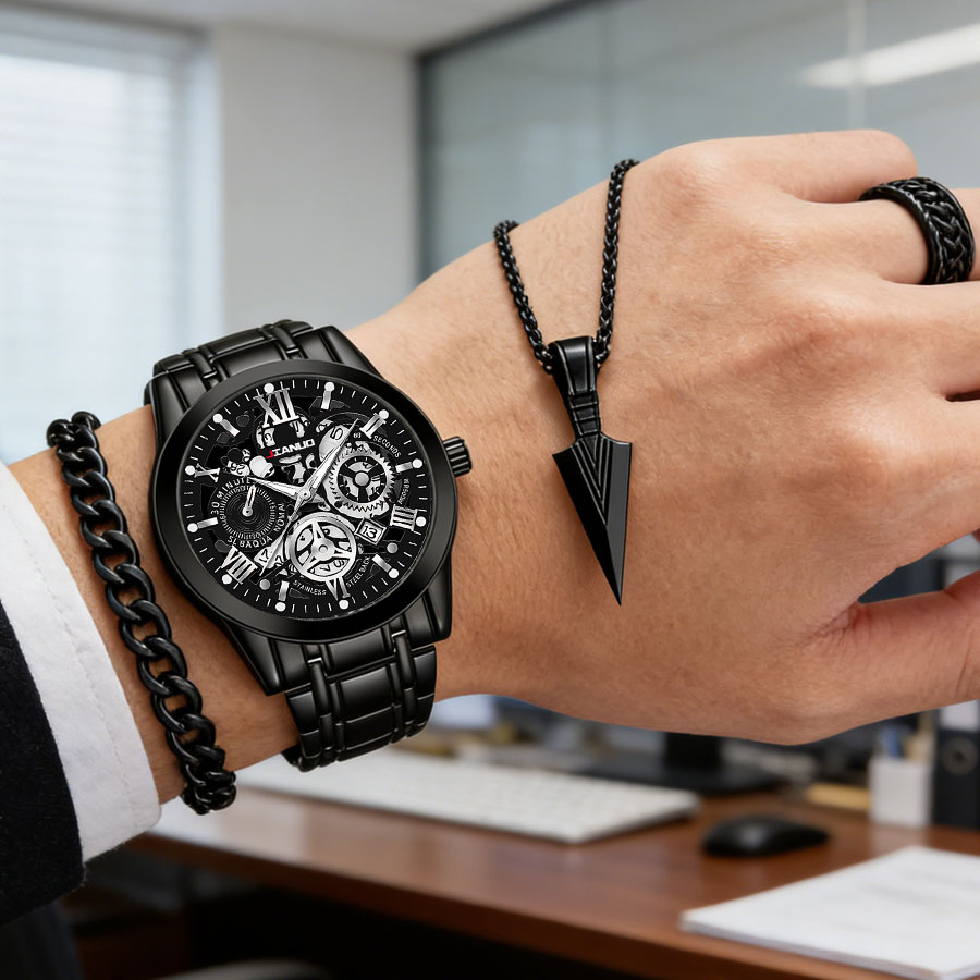 Business Luxury Men's Steel Ba - Smartwatch Ring Watches ulasan dan harga