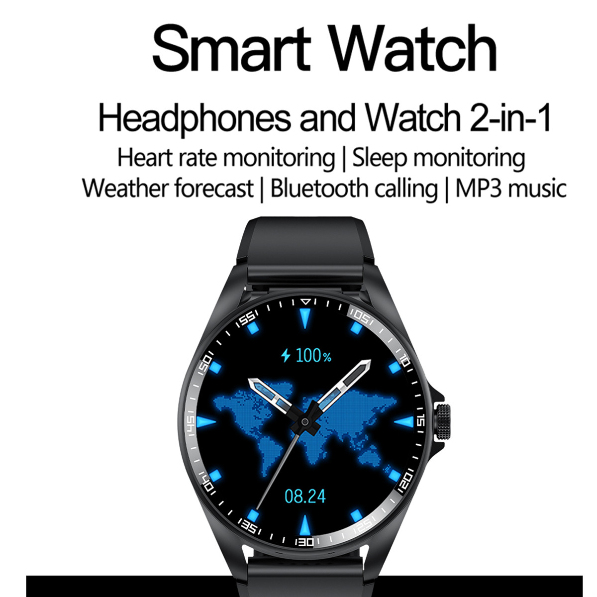 Smart Watch 2 in 1 with Headph - Smartwatch Watches Wallpaper ulasan dan harga