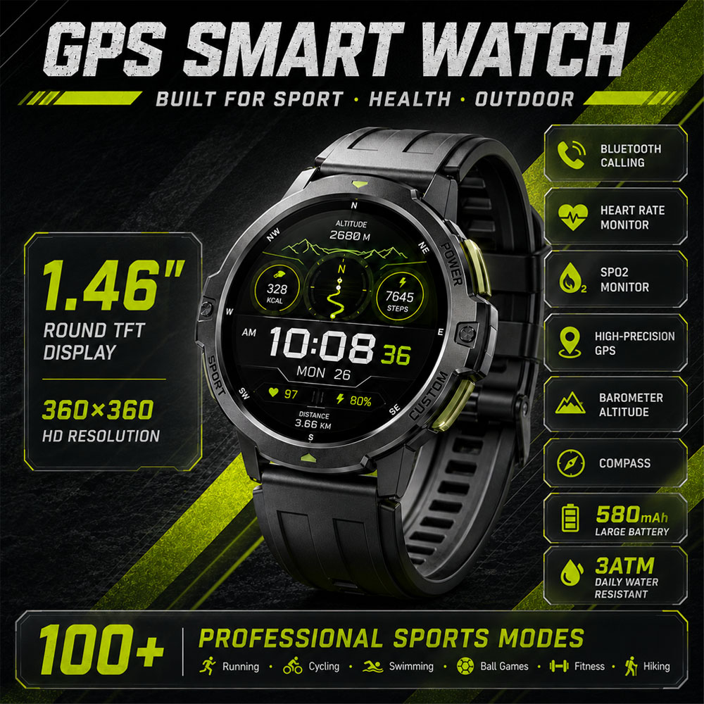 NEW Military GPS Smartwatch 3A - Timex Watches Smartwatch ulasan dan harga