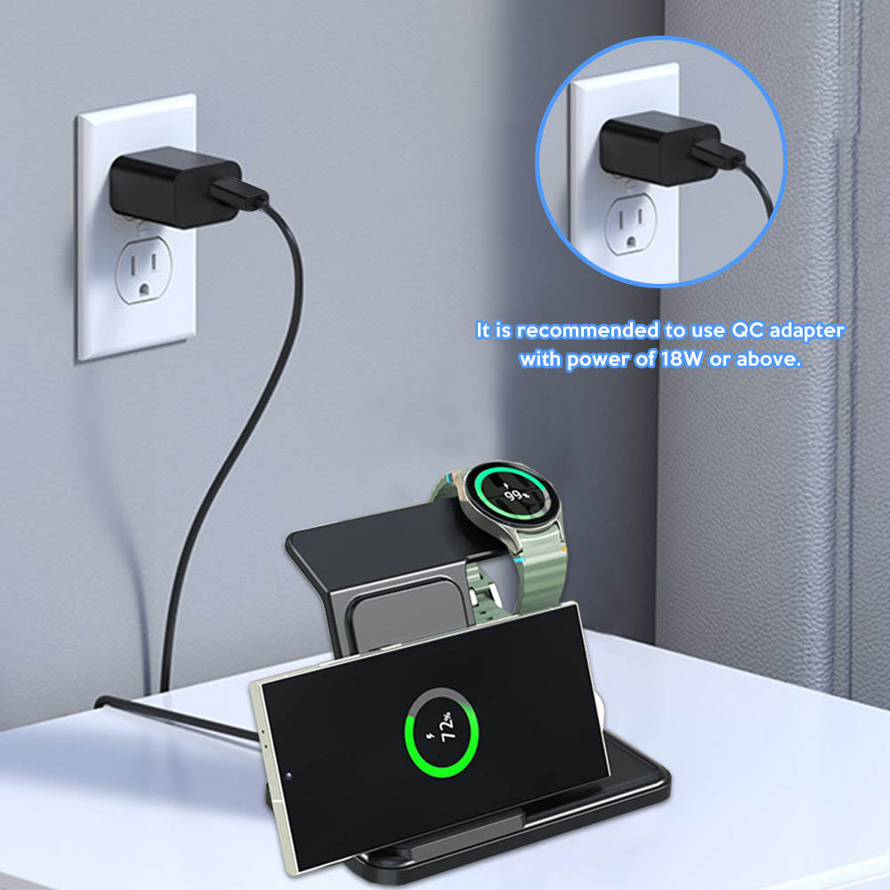 3 in 1 Wireless Charger Stand  - Watch 7 Smartwatch Iphone ulasan dan harga
